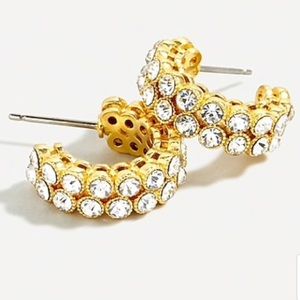 NWT J. Crew Bezel Crystal Hoops